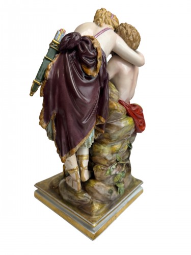  - « Diane et Endymion » Groupe en porcelaine de Meissen