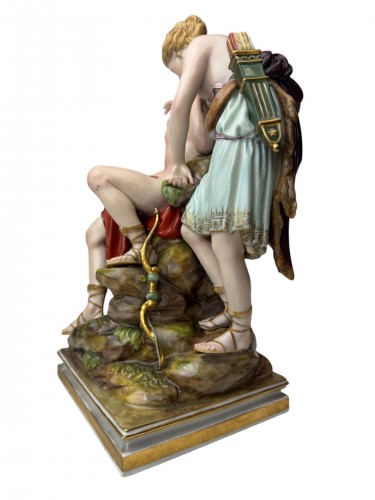 Antiquités - « Diane et Endymion » Groupe en porcelaine de Meissen