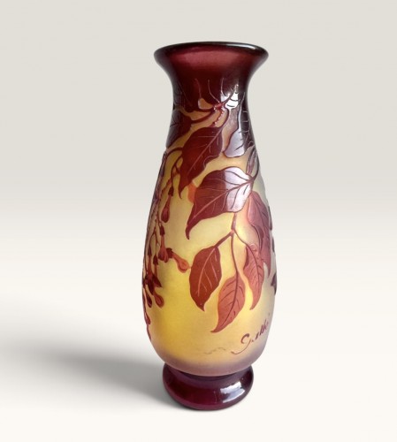 XXe siècle - Gallé - Vase aux glycines