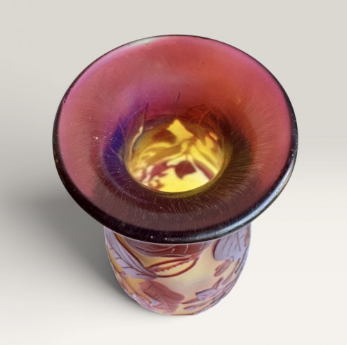 Antiquités - Gallé - Vase aux glycines