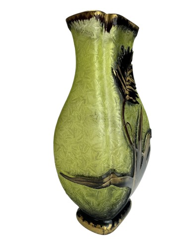 Verrerie, Cristallerie  - Baccarat - vase « Broméliacées » vers 1900