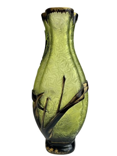 Baccarat - vase « Broméliacées » vers 1900 - Art nouveau