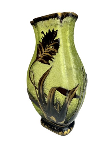 Art nouveau - Baccarat - vase « Broméliacées » vers 1900