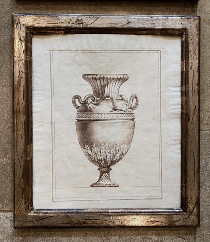 Antiquités - Serie of 9 drawings of vases