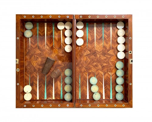 Coffret à jeu de tric-trac et de Dames 18e