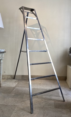 Large Library Step ladder In Wrought Iron circa 1840 - Decorative Objects Style Restauration - Charles X