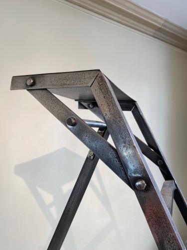 Large Library Step ladder In Wrought Iron circa 1840 - 