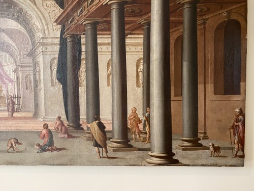 Paintings & Drawings  - Scene in a palace, large 18th century spanish painting
