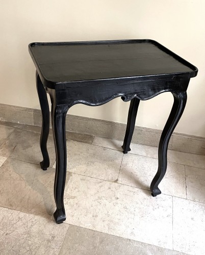 Furniture  - Black re-lacquered Louis XV side table