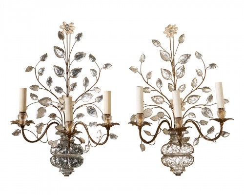 Paire de grandes appliques Baguès circa 1950