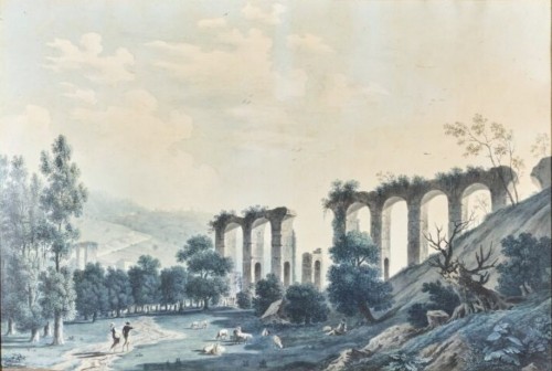 Paintings & Drawings  - Set of 4 landscapes, France 18th century