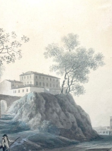 Antiquités - Set of 4 landscapes, France 18th century