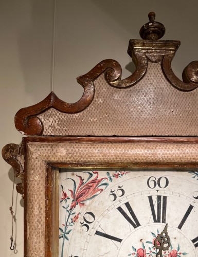 Horology  - A painted and parcel-gilt wall clock. Malta 18th century, 