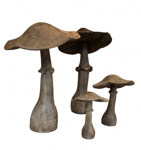 Wooden mushrooms late 19th century