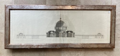 Paire de dessins d'architecture, fin du 18e siècle - Tableaux et dessins Style 