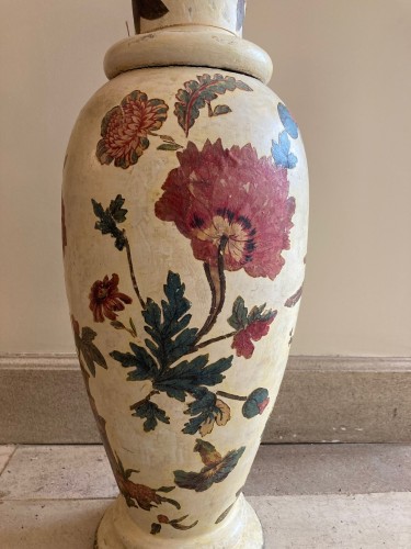 Decorative Objects  - Pair of italian arte povera wooden vases, 18th century