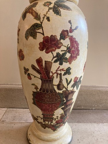 Pair of italian arte povera wooden vases, 18th century - 