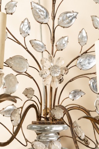 Luminaires Appliques - Maison Baguès - Paire d’appliques en métal doré et verre