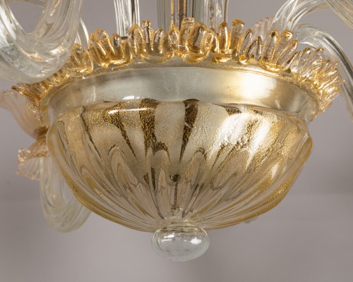 Antiquités - Lustre en verre de Murano , 1960