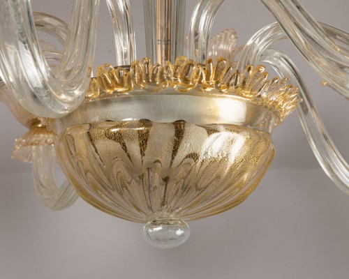 Antiquités - Lustre en verre de Murano , 1960