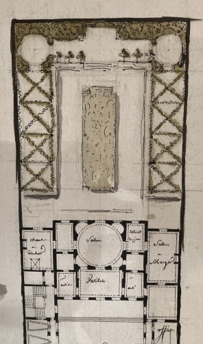 pair of architectural drawings, France 18th century - Paintings & Drawings Style Louis XVI