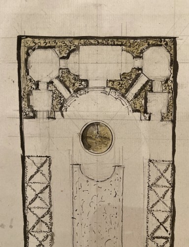 Louis XVI - pair of architectural drawings, France 18th century