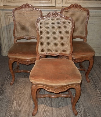 Seating  - 6 french caned chairs in natural wood