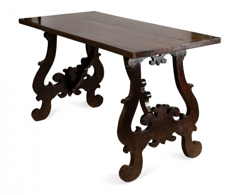 Table en placage de palissandre, Italie XVIIe siècle - Mobilier Style Louis XIII
