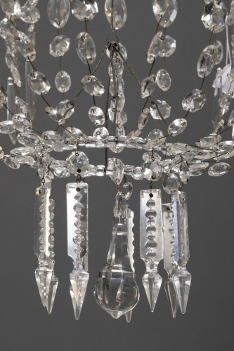 Luminaires Lustre - Lustre à cristaux italien XIXe siècle