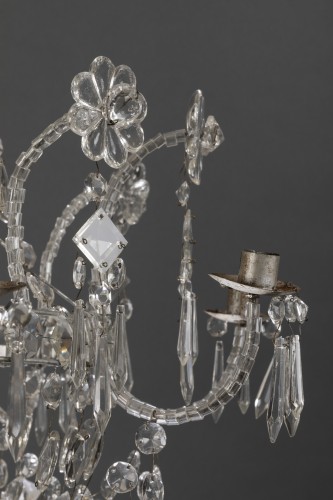 Lustre à cristaux italien XIXe siècle - AJ Antiquités