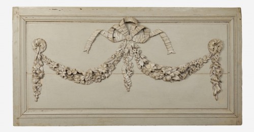 Grand panneau en bois sculpté d'époque Louis XVI