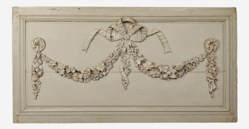 Grand panneau en bois sculpté d'époque Louis XVI - Matériaux & Architecture Style Louis XVI