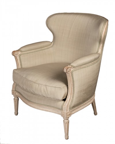 Bergère en bois laqué d'époque Louis XVI