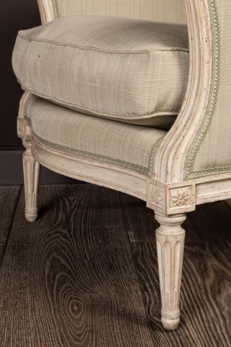 Bergère en bois laqué d'époque Louis XVI - Louis XVI
