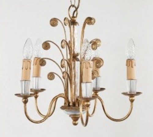 Lustre en métal doré 1960 - Luminaires Style Années 50-60