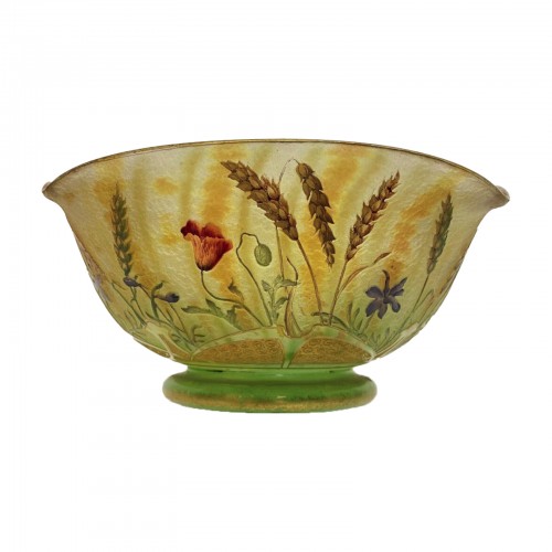 DAUM  - bowl wheat and poppies circa 1910