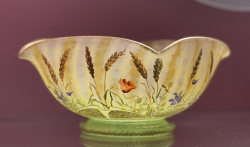 DAUM  - bowl wheat and poppies circa 1910 - 