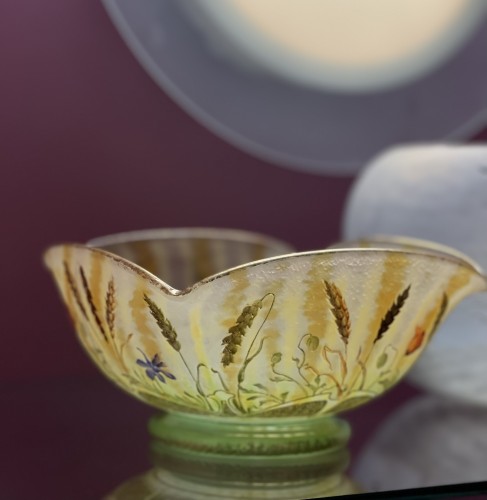 20th century - DAUM  - bowl wheat and poppies circa 1910