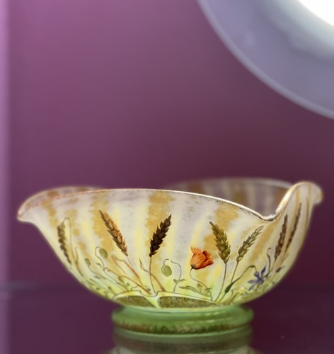  - DAUM  - bowl wheat and poppies circa 1910