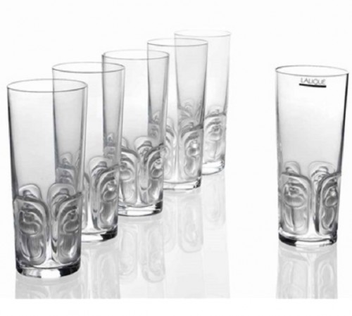 Glass & Crystal  - Lalique France - Set of 12 “Khépri” glasses