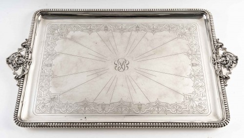 Cardeilhac -  Sterling Silver Tray - Antique Silver Style 