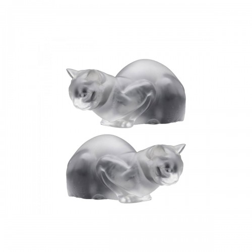 Maison Lalique - Pair of Reclining Cat