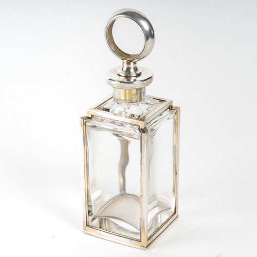 Lucien Falize - Paire de flacons en argent massif et cristal circa 1905 - Verrerie, Cristallerie Style 
