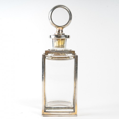 Verrerie, Cristallerie  - Lucien Falize - Paire de flacons en argent massif et cristal circa 1905