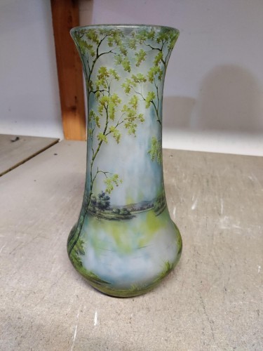 Daum Nancy  -   “Spring” Lake Landscape Vase - 