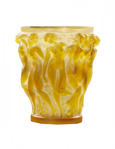 René Lalique - Vase Bacchantes Teinté ambre jaune ,1927