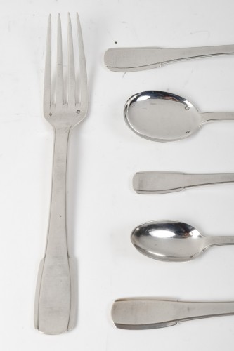 Jean E. Puiforcat -  Menagere in silver Model Menton 80 Pieces Period 1930 - silverware & tableware Style Art Déco