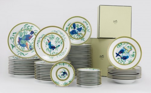silverware & tableware  - Hermès  ‘Les Toucans’ Service Party 1986