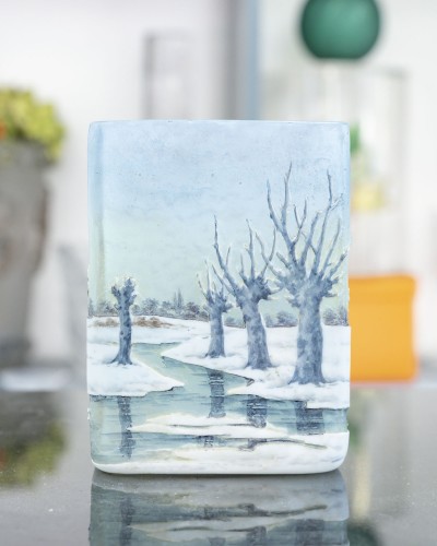 DAUM - Vase Paysage - Verrerie, Cristallerie Style Art Déco