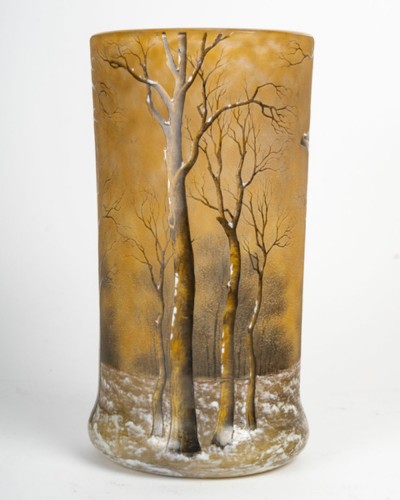 1905 Daum Nancy  - Vase trees in the snow - Glass & Crystal Style Art nouveau